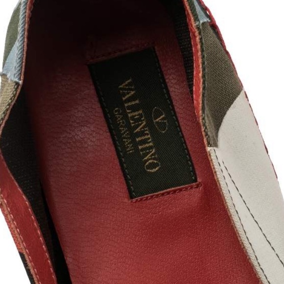 Valentino Multicolour Camouflage Canvas Espadrilles Flats - Picture 2 of 7